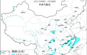 中央气象台2月1日06时继续发布大雾黄色预警